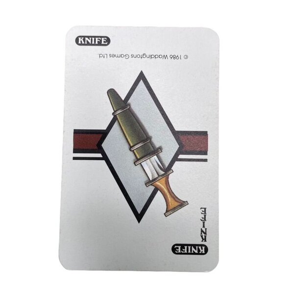 Vintage 1986 CLUE Knife Weapons Card Replacement Game Piece u - Picture 1 of 2
